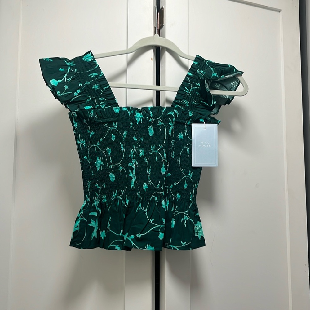 Hill house Paz top Emerald floral NWT size small!
